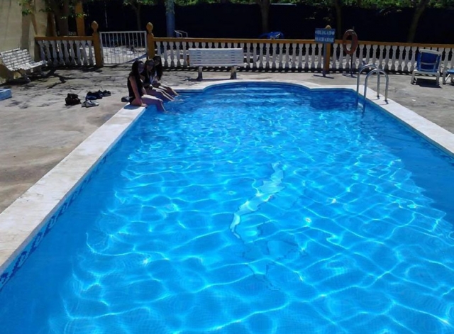  Bathing in the pool 